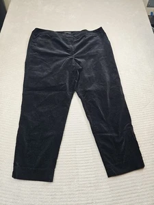 Talbots Pants Womens 22W Hampshire Ankle Black Velvet - Picture 1 of 8