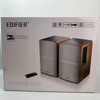 Edifier R1280DB Black 2.0 Multimedia Bookshelf Speakers Bluetooth Studio 3.5mm - Image 1 of 4