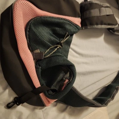Breathable Mesh Pet Carrier Sling with Adjustable Padded Strap & Front Pocket - Image 1 of 4