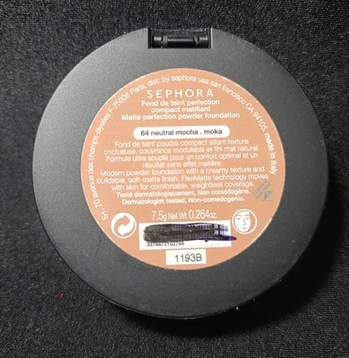 💋Best Price💋 Sephora Matte Perfection Powder Foundation 64 Neutral Mocha💋 - Image 1 of 2