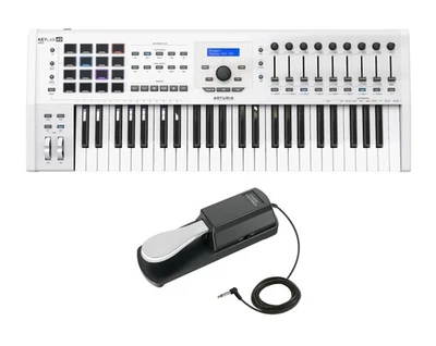 Arturia KeyLab mkII 49 MIDI-Master-Keyboard in Weiß - Set mit Sustainpedal - Bild 1 von 4
