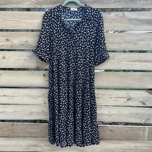 Natural Life Rebecca Midikleid schwarz creme Rosen Größe Large  - Bild 1 von 6