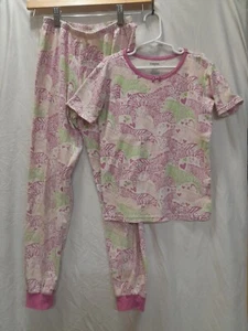 Gymboree Gymmies Girl's 2-Pc Pajamas Size 12 Pink Zebras Hearts Top & Pants - Picture 1 of 11