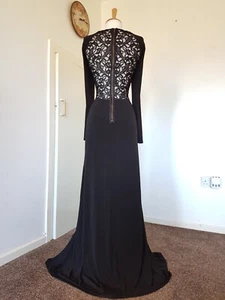 COAST £180 black lace maxi dress sz 14 long sleeves party wedding guest prom - Picture 1 of 13