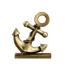 Antique Finish Golden Anchor Souvenir Metal Miniature Statue Showpiece 16 Cm