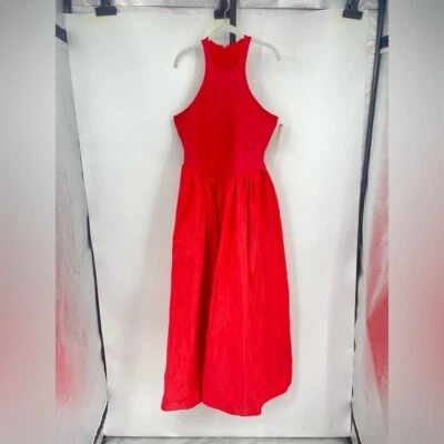 Nuevo con etiquetas Maxi Vestido Anthropologie Maeve espalda deportiva cuello redondo cintura caída rojo talla L Foto 1 de 4