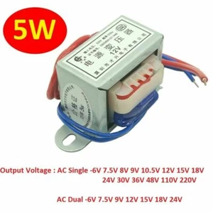 EI41 5W Power Transformer 220V/380V TO 6V/9V/12V/15V -220V AC Single/Dual DB-5VA - Picture 1 of 7