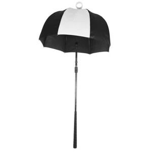 NEW JP Lann 2-IN-1 Golf Bag Umbrella / Ball Retriever 21" - Black / White - Picture 1 of 6