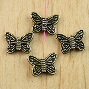 40pcs Antiqued Bronze tone 2sided pretty butterfly spacer charms h0420 - Picture 1 of 1