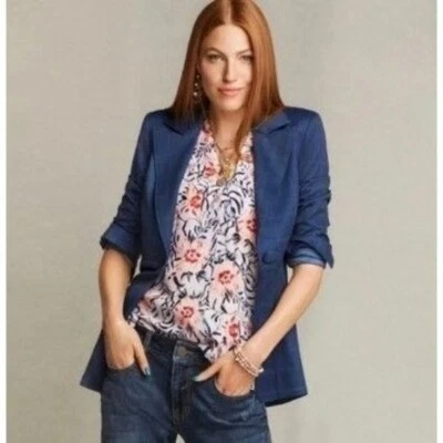 Blazer Cabi Check 6 Muescas Cuello Estampado Ventana Para Mujer Talla 6 Manga Larga Foto 1 de 4