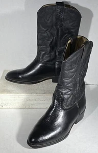 CABALLO DORADO Western / Roper Boots Black Leather Men’s Sz US 8 ~ Mex Sz 25.5 - Picture 1 of 11