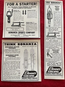 Vintage 1970 Print Ad Bonanza Reloading Equipment (3) Smaller Ads Sold Together - Picture 1 of 7