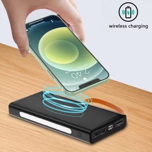 Qi Wireless Power Bank 900000mAh Backup Portable Charger External Battery Backup - Picture 1 of 16