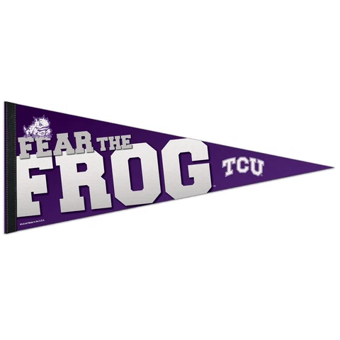 TCU HORNED FROGS FEAR THE FROG ROLL UP PREMIUM FELT PENNANT 12"x30" NEW WINCRAFT Cover