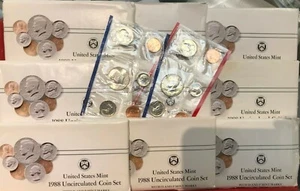 9 Set Lot of 1988 P-D Mint Uncirculated Sets ORIGINAL - Picture 1 of 1