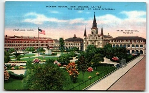 Postal Catedral de San Luis Jackson Square Pontabla Nueva Orleans Lousiana UNP - Imagen 1 de 2