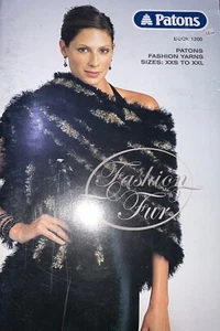 Patons Knitting Pattern Book 1200 Fur Feathers Ostrich Yarn Sizes XXS - XXL NOS - Picture 1 of 5