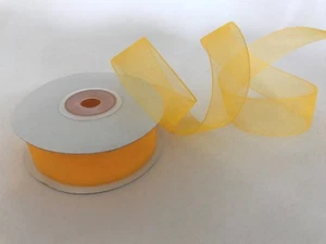 7/8" Organza Sheer Ribbon Assorted Solid Colors Rolls Spools 25 yards New - Picture 1 of 32