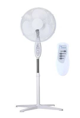 LIFETIME AIR Standventilator mit mit Fernbedienung Schwenkfunktion Ventilator Timer weiß