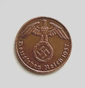 Germany 1 Reichspfennig 1937 Coin III Reich-WWII-SWASTIKA Antique-Vintage £4.99 - Picture 1 of 2
