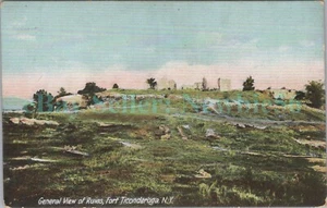 Ticonderoga NY - GENERAL VIEW OF FORT RUINS - Postcard - Picture 1 of 2