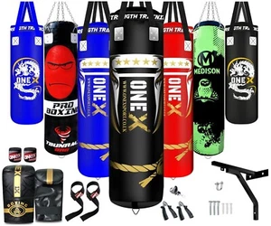 Heavy Duty Punch Bag 3/4/5ft Filled Kickboxing Training Martial Arts MMA Punch - Picture 1 of 15