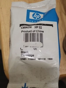 HP 92 Black Ink Cartridge Sealed In Package NEW - Picture 1 of 1