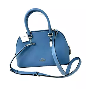 Borsa a tracolla Coach Katy in pelle incrociata blu indaco 2553 - Foto 1 di 4