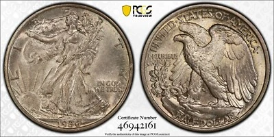 1936 Walking Liberty Silver 50c Half Dollar - PCGS MS65 - Gold Shield Label - Image 1 of 3