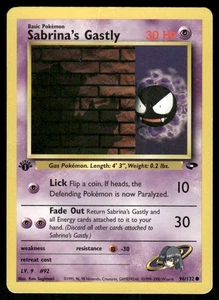 Pokemon Tcg Sabrina's Gastly [1st Edition] #96 Pokemon Gym Challenge MP - Picture 1 of 2