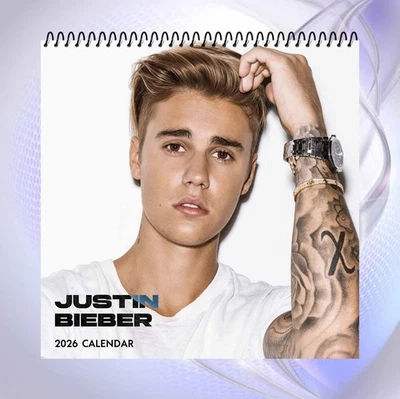 Justin Bieber 2026 Calendar, Pop Star Monthly Wall Calendar Fan Gift - Image 1 of 4