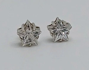 Sterling Silber 925 klare Zirkonia CZ Stern Ohrstecker Ohrstecker - Bild 1 von 9