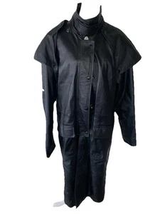 Vintage South Wind Oversize Leder Trench Schwarz Herren Gr. S - Bild 1 von 14