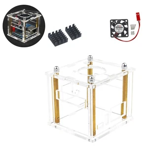 Acrylic Enclosure Clear Shell Case W/ Cooling Fan For Orange Pi Zero 3 Accessory - Zdjęcie 1 z 12