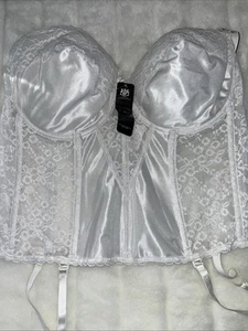 Va Bien 523 Lace Hourglass Bustier With Garters White - Picture 1 of 18