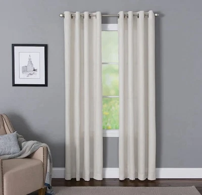 Style Selections 63 pulgadas luz blanca ojal filtro panel cortina individual Foto 1 de 4