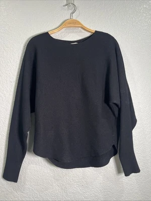 Vila Milano Sweater Top Womens S Black Textured Knit Ribbed Thermal Cozy Classic - Image 1 of 4