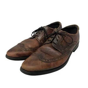 Ecco Melbourne Men's 13 Cocoa Brown Leather Wingtip Oxford Derby Dress Shoes - Picture 1 of 11