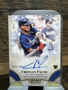 RC Auto SN 12/300 Mint Gold 2021 Topps Tier 1 Cristian Pache #BOA-CPA Braves - Picture 1 of 2