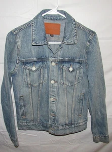 Lucky Brand Women's Blue Denim Button Up Jean Tomboy Trucker Jacket Size S - Picture 1 of 5