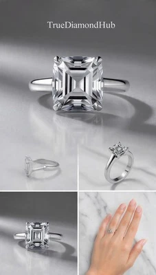 💍 Elegant 2 Ct Gray Color Trillion Diamond Silve Ring Lab Grown Truediamondhub - Image 1 of 4