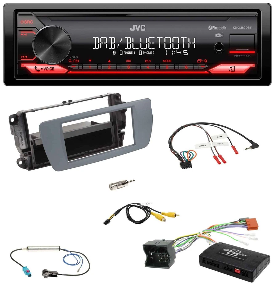 JVC Bluetooth USB DAB Lenkrad Autoradio für Seat Ibiza 2008-2015 conemaragrau - Bild 1 von 4