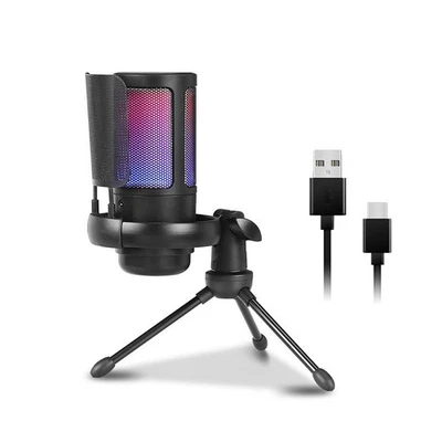 Gaming USB Microphone for PC RGB Condenser Microphone Streaming,Recording,Chat - Image 1 of 4