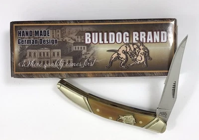 Cuchillo palillo de dientes Bulldog asas cuerno de buey BDG-109OX + caja 017-Q Foto 1 de 4