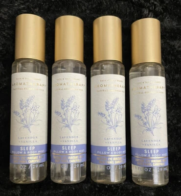 (4) BATH & BODY WORKS “SLEEP” LAVENDER & VANILLA BODY / PILLOW MIST 1 Oz. Spray - Image 1 of 2