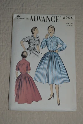 Advance sewing pattern 6954, womens dress blouse skirt, size 10, vintage - Image 1 of 3