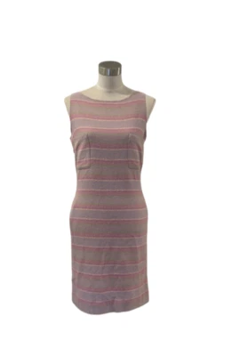 Vestido recto sin mangas CHANEL rosa pastel lila tweed 42 M 8 10 Foto 1 de 4