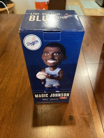 Magic Johnson Bobblehead 2014 Los Angeles Dodgers Stadium SGA Lakers New In Box Cover