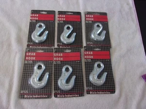 6 NOS Grab Hook Lot 5/16" USA Made Dixie Industries New Old Stock - Picture 1 of 2