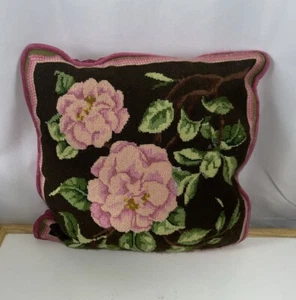 Vintage Floral Retro Nailponted Decorative Pillow 14x14 Unbranded Multicolor Zip - Picture 1 of 5